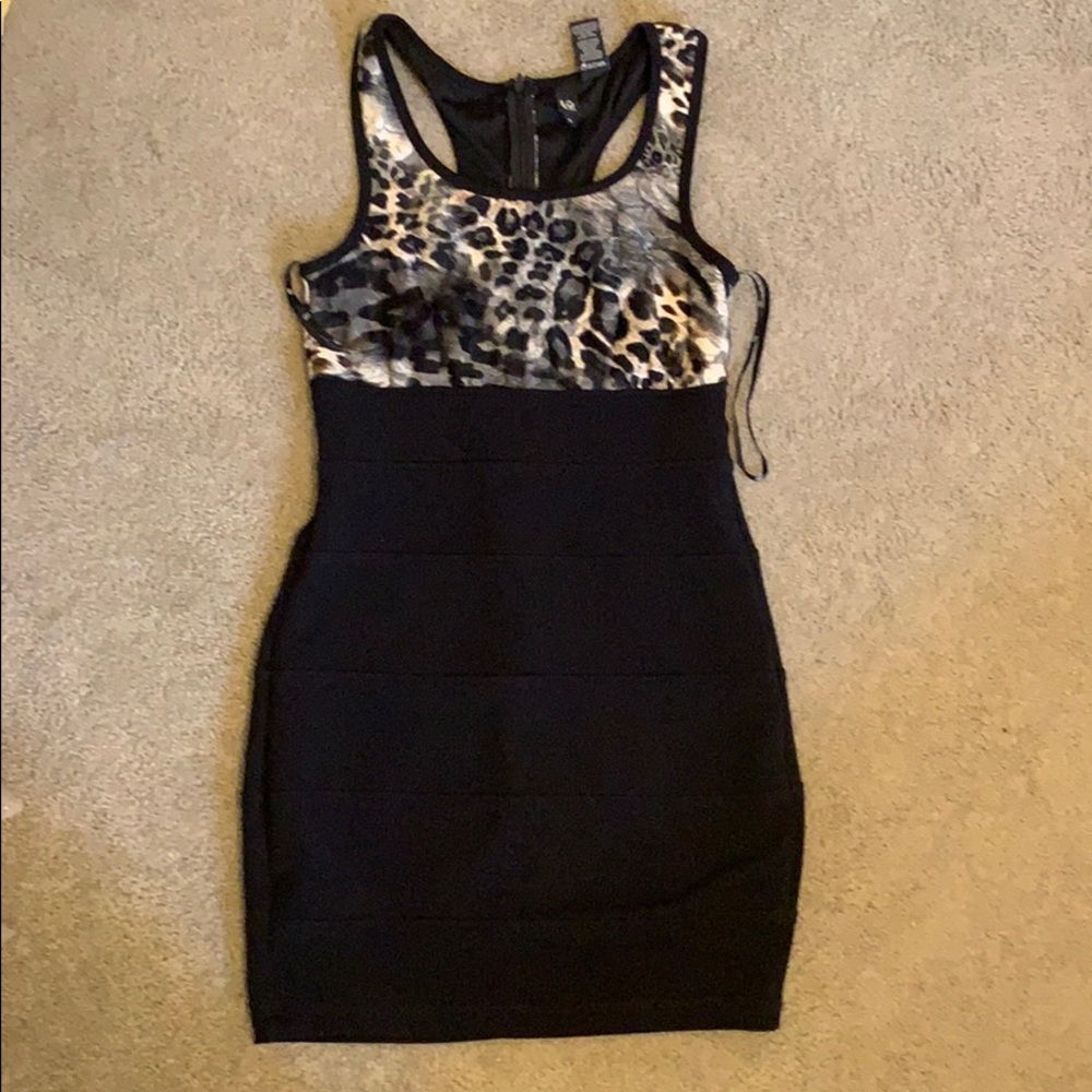 Cheetah print black dress size 9